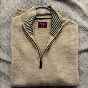 NWOT Untuckit Merino Quarter Zip Beige Large